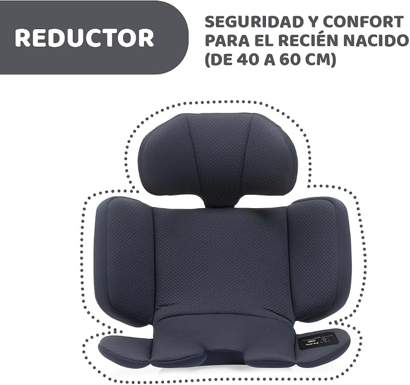 Unico EVO I'Size Classic, Silla de Coche ISOFIX para Bebés y Niños de 40 a 150 cm, Grupo 0123 Desde Recién Nacido hasta 12 Años, Giratoria 360º, Reductor, Ajustable y Protección Lateral, Negra