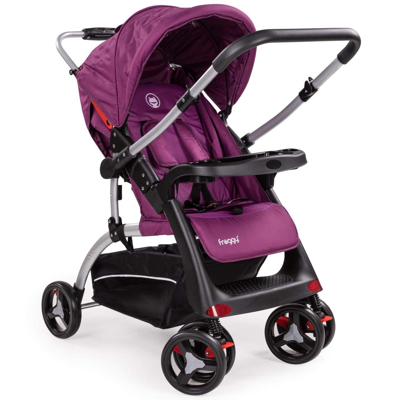 Froggy Buggy RANGER S4-2 Kinderwagen Kinderbuggy umklappbarer Schiebegriff Ein-Knopf Falttechnik Gepolsterter 5-Punkt Sicherheitsgurt MULBERRY
