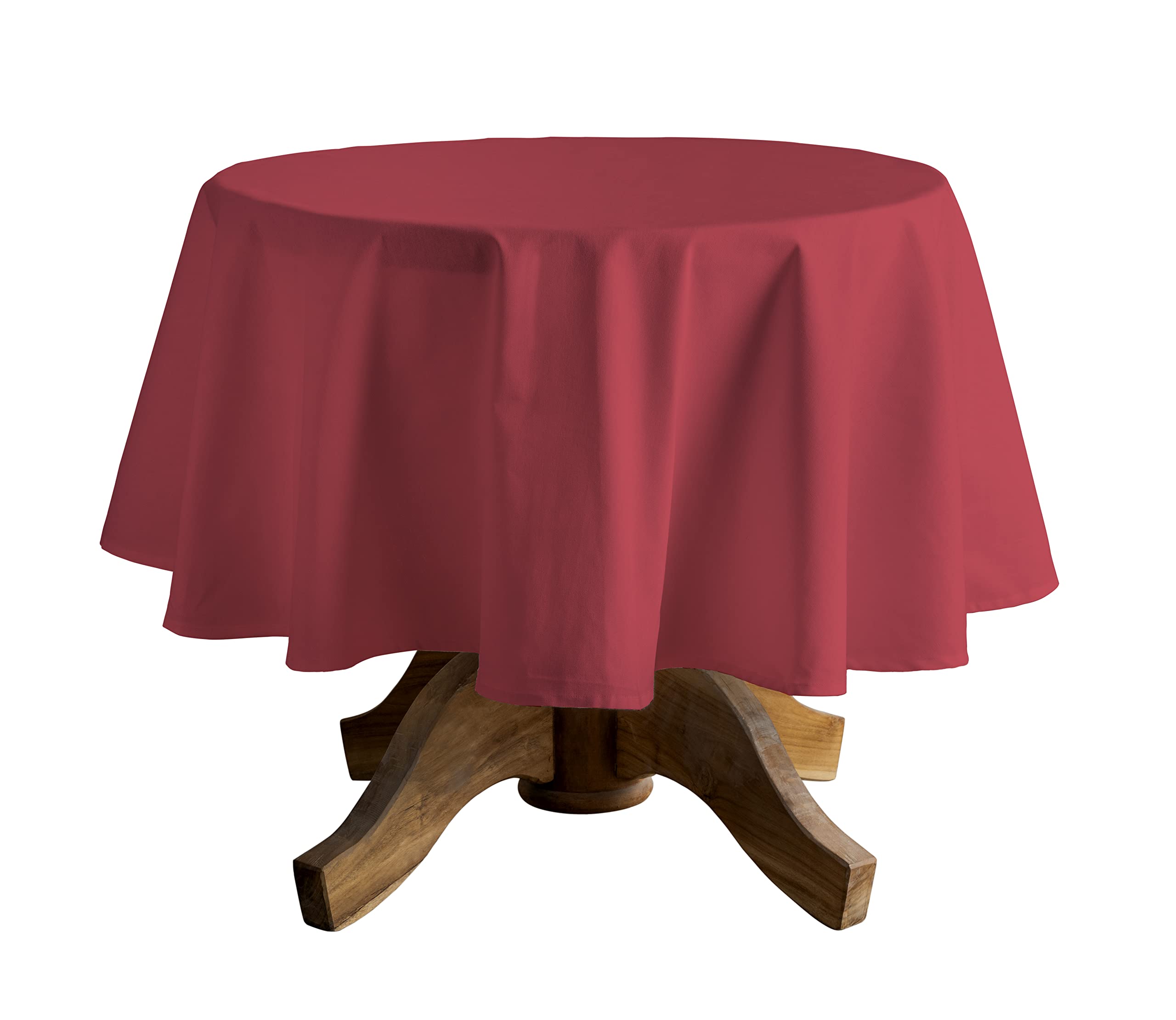 CALICOT Tablecloth Cotton Round TableCover 63 Inch Table Cloths Washable Reusable Spring Easter Decor, Kitchen Outdoor Party Wedding Buffet Dining Table Decor|Light Tomato