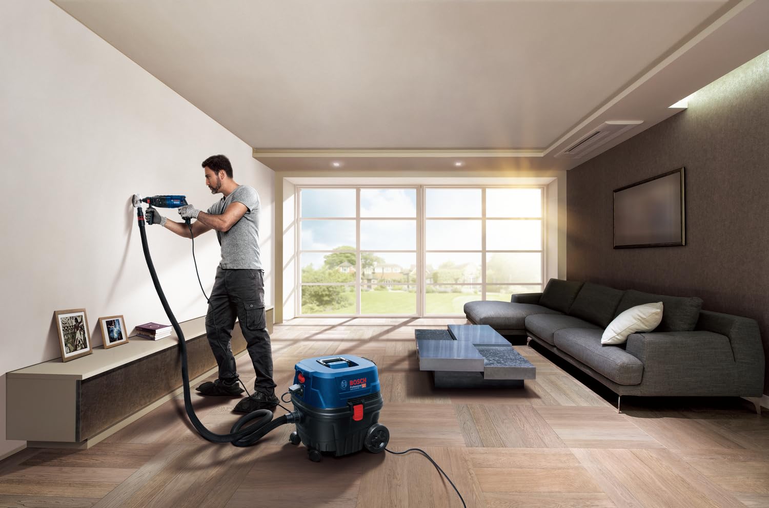 Bosch Professional Nass-/Trockensauger Gas 12-25 PL (1.250-W-Motor, Luftstrom von 65 l/s, Saugdruck 200 mbar, inkl. HEPA-Filter, Fugendüse) 3
