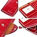 Yafeige Large Luxury Women's RFID Blocking Tri-fold Leather Wallet Zipper Ladies Clutch Purse(1-Waxed Red)