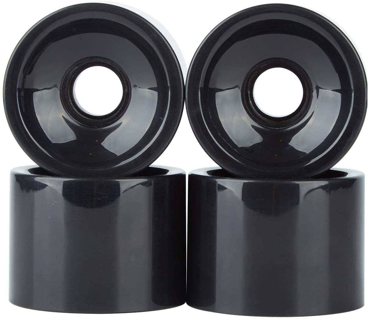 POFET Longboard Skateboard Wheels 60 * 45mm 78A, Replacement Wheels also for Cruiser Pennyboard Waveboard Snakeboard,Good for Beginners,Set of 4, Black