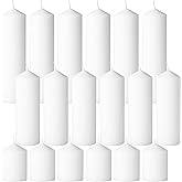 Trxvxo 18 Pcs White Pillar Candles Bulk Set,3 Different Lengths 2 x 3/4/6 Inch (6 Each),Hurricane Candles,Dripless Unscented Smokeless,Gives You a Better Atmosphere When Organizing an Event Party.