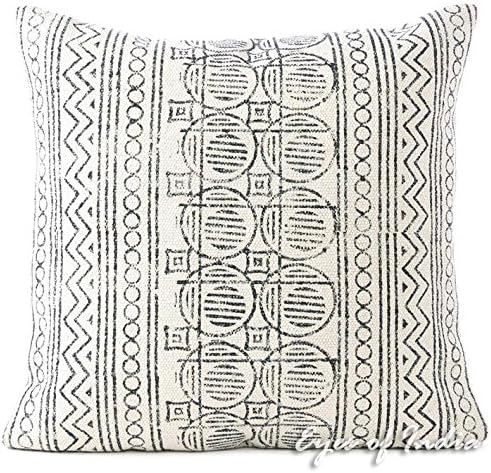 Amazon Com Eyes Of India 20 White Black Decorative Pillow