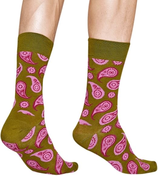 Happy Socks Paisley Sock in Olive Green (1013, Olive Green) at Amazon
