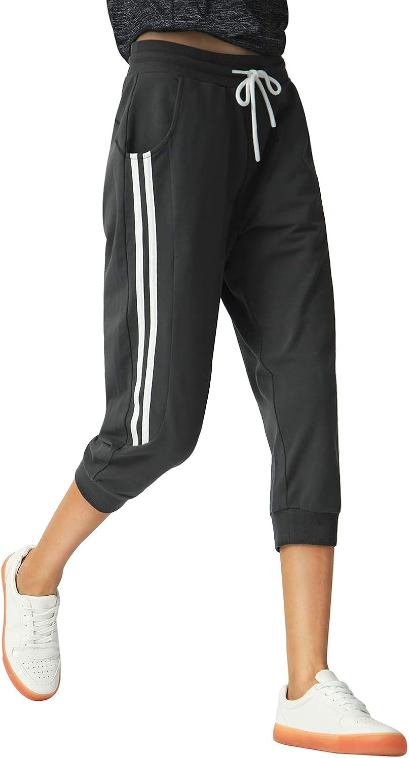 SPECIALMAGIC Sports Capri for Women Sweatpants Cropped Yoga Pants Running Joggers for Gym Daily: Clothing
