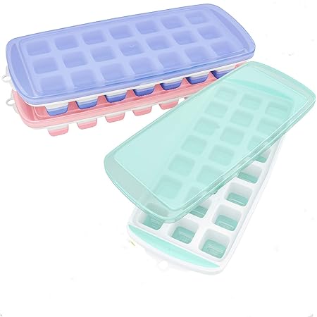 Compra TBBA 3 Paquetes de Cubos de Hielo de Silicona con Tapa ...