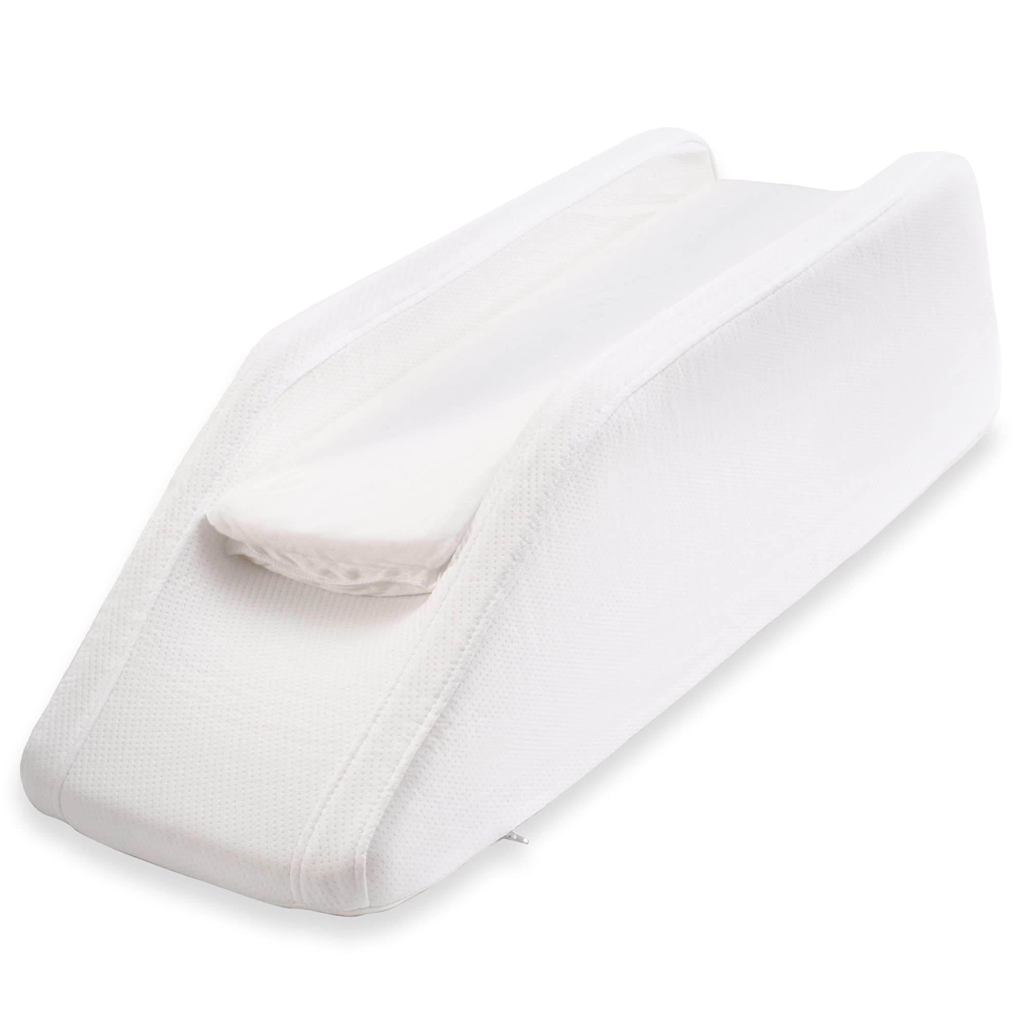 Pure Comfort Leg Elevating Pillow - Adjustable Leg Support Pillow for Bed - Knee Pillow for Sleeping on Side and Relieving Discomfort - Includes Soft Bamboo Cover for Knee Pillow