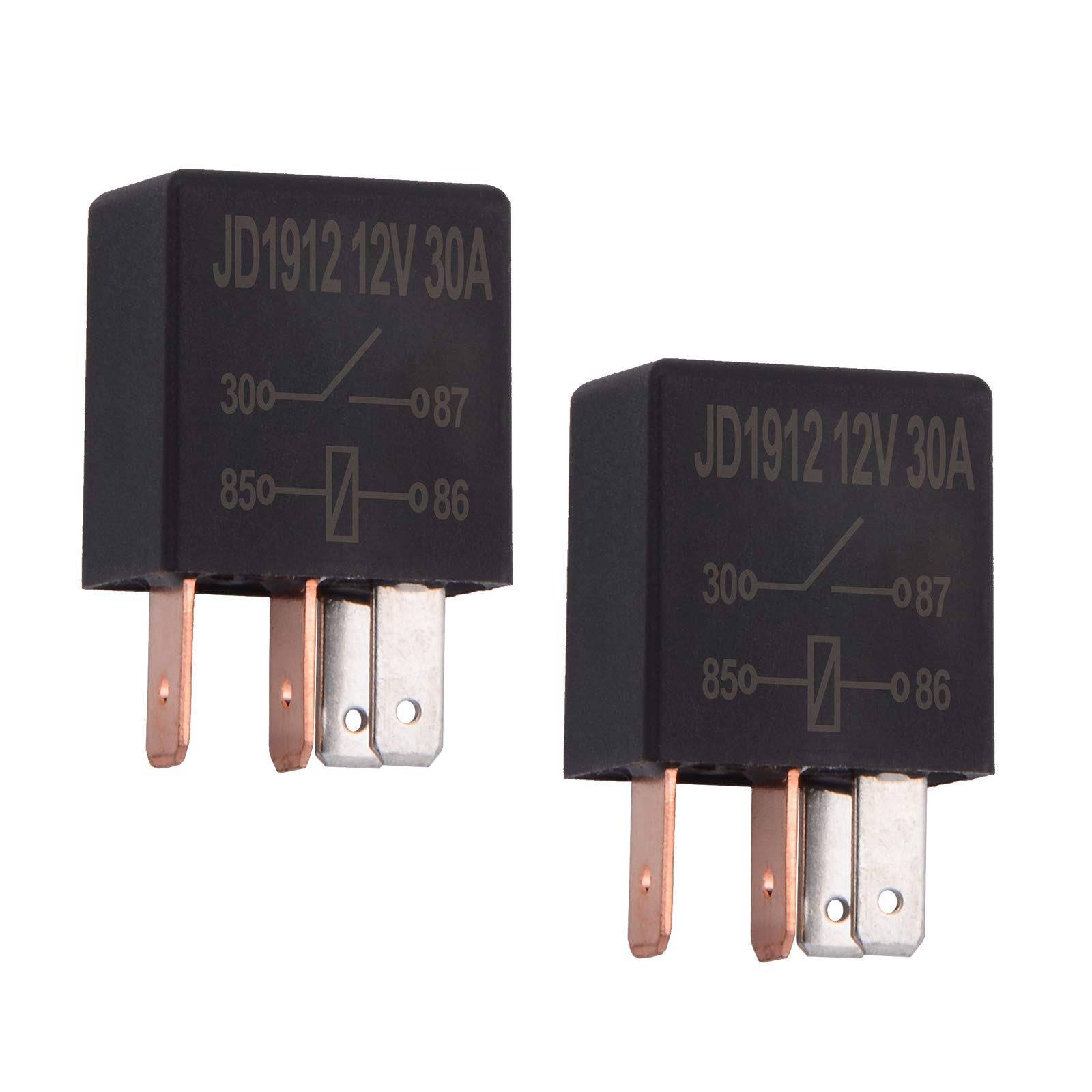Ehdis 4 Pin 12V Relay 30A Multi-Purpose Automotive Truck Car Relay Heavy Duty Standard Relay Kit, Pack of 2