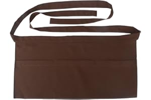 SEW UR LIFE Resist water 3 big Pockets Waist Server Apron Kitchen Restaurant Unisex Half Aprons