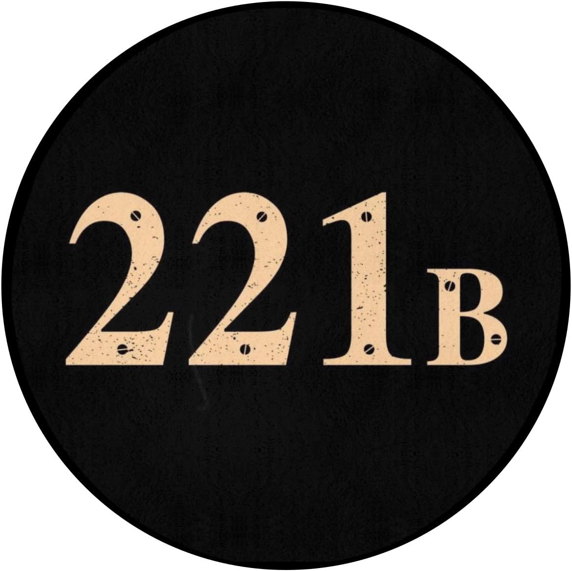 221B Baker Street Sherlock Holmes Address Indoor Outdoor Rug Round 60"" x60 Front Door Mat Waterproof, Non Slip Washable Quickly Absorb Moisture and Resist Dirt Rugs for Entryway