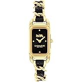 Coach Cadie Women's Watch - 2H Quartz, Genuine Coach Leather, Chainlink Bracelet - Gift for Her - Premium Fashion Timepiece for Everyday Style - Adjustable- 17.50mm