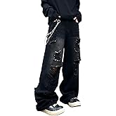 OYICAI Womens Baggy Jeans Wide Leg Denim Pants Y2k 90s Vintage Hip Hop Loose Long Trousers Streetwear