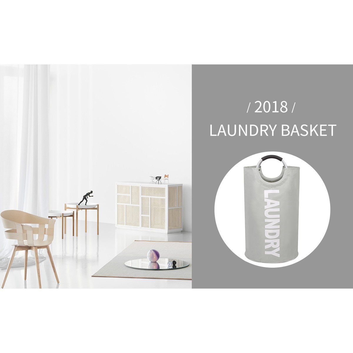 chrislley cesta para la ropa sucia (Oxford grande papelera plegable bolsa para la colada plegable lienzo Holder