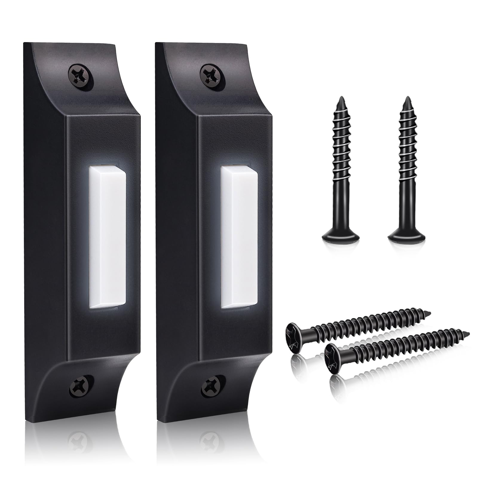 Photo 1 of 2 PCS Upgraded Metal Doorbell Button, Lighted Wall Mounted Door Bell Button, Heavy Duty Door Bell Wired Button, Zinc Alloy Doorbell for Home Replacement Universal Garage Door Opener Switch