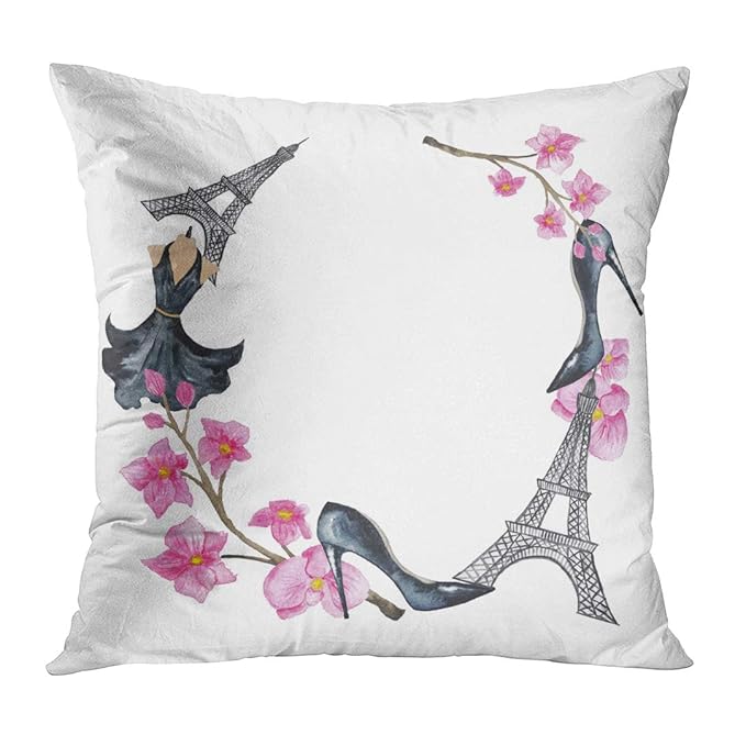 Amazon Com Tomkeys Throw Pillow Cover Shoe Wreath Floral Orchid
