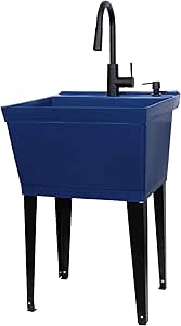 thumbnail image 2 of Blue Utility Sink With High Arc Black Faucet By VETTA By JS Jackson 2 of 12