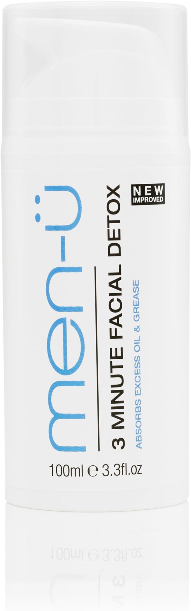 men-u 3 MINUTE D-TOX 100ml Vegan Clay Face Mask Men Kaolin Witch Hazel Oil