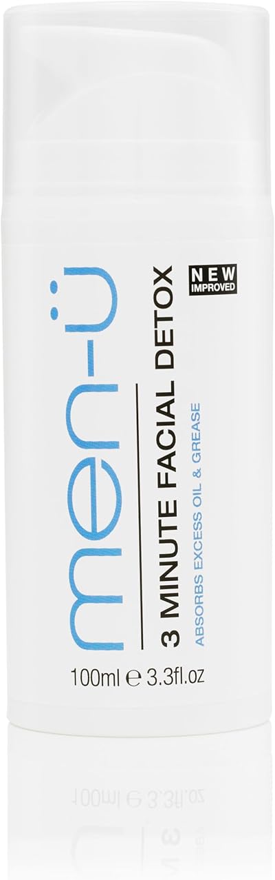men-u 3 MINUTE D-TOX 100ml Vegan Clay Face Mask Men Kaolin Witch Hazel Oil