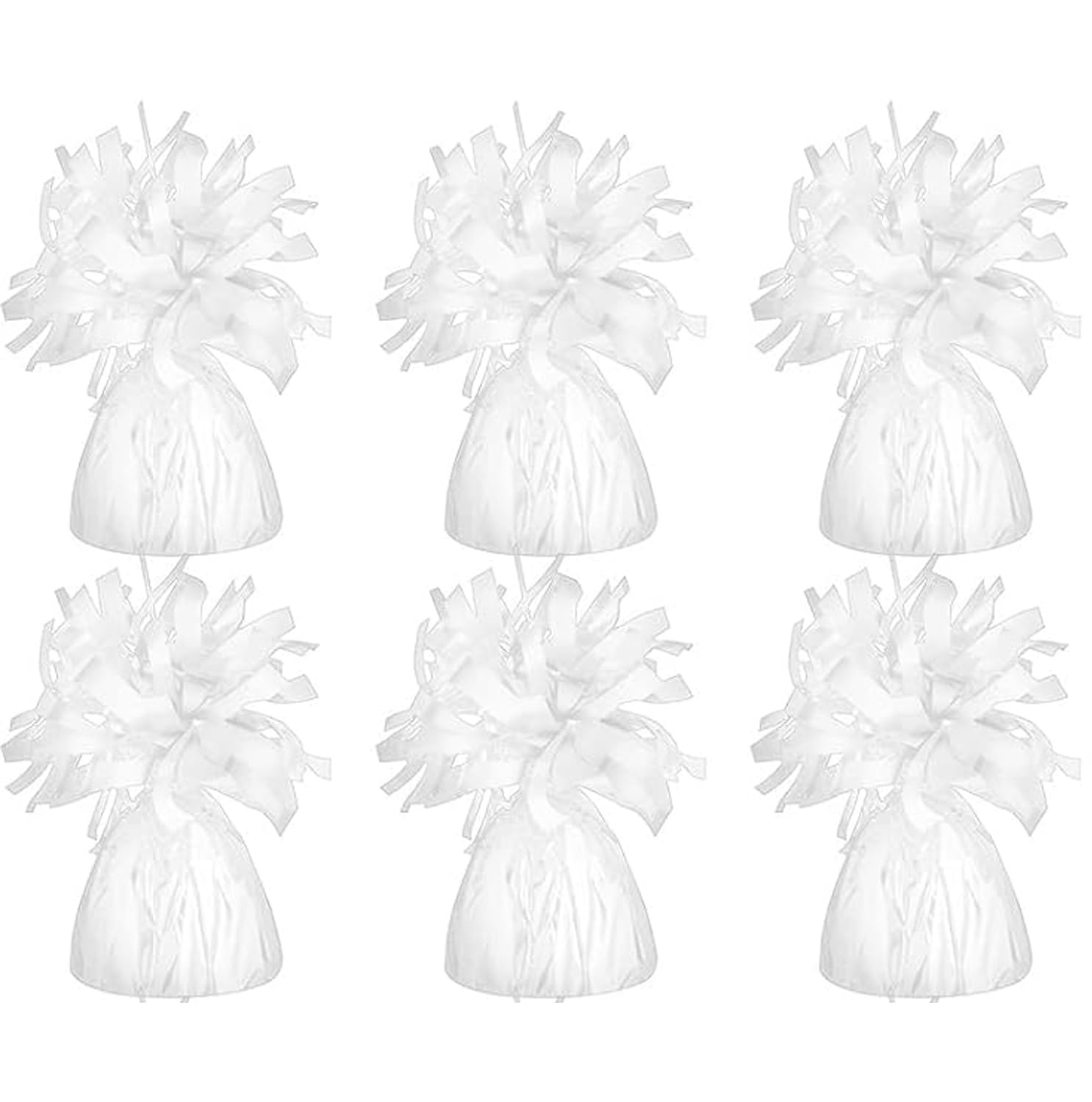 Photo 1 of Chochkees Metallic Balloon Weights, Birthday Party Favors, Novelty and Gag Gifts, 5.5" Inches, 6-Pack (White)
