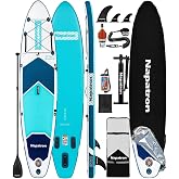 Napatron Inflatable Paddle Board, 10'6" Ultra Lightweight SUP with Adjustable Paddle, Anti-Slip Deck,Coiled Leash &amp; Carry Bag,Stable All-Around Stand Up Paddle Board for Adults