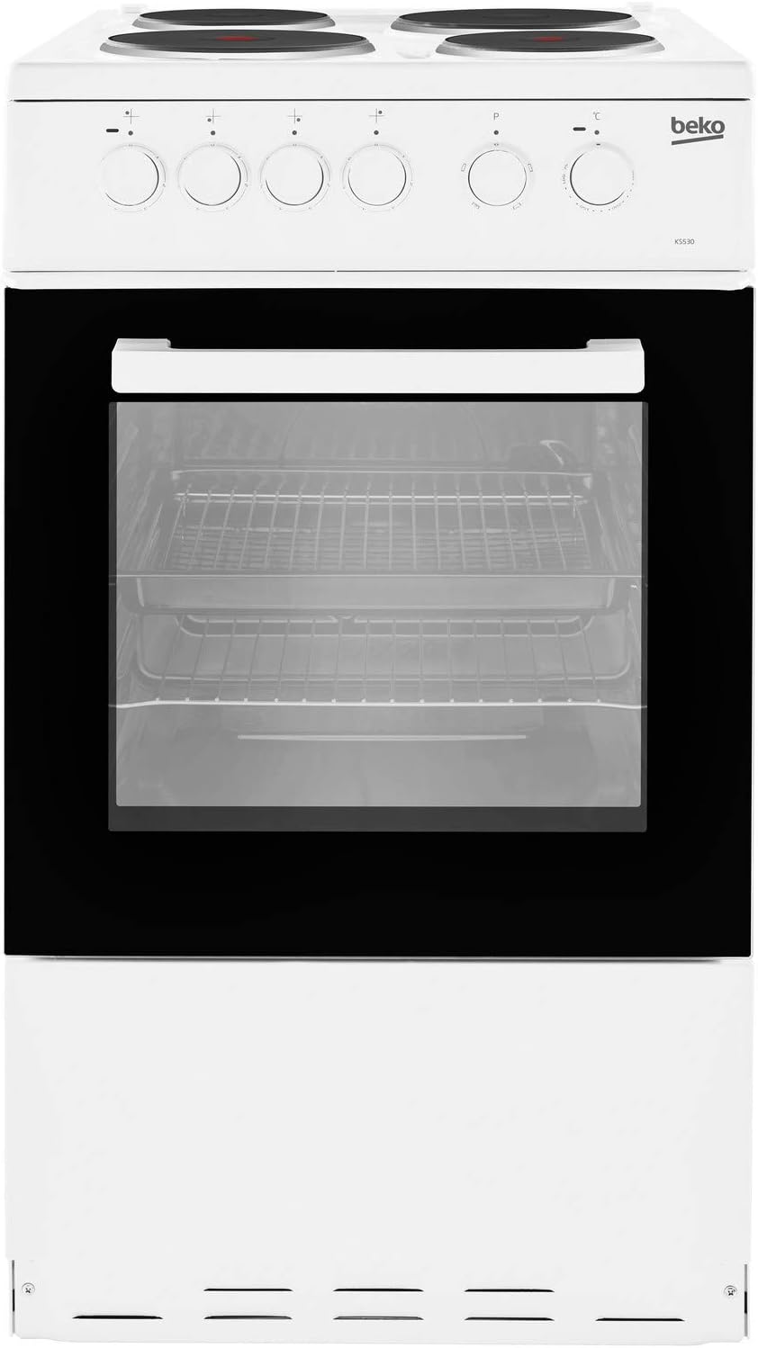 Beko KS530W 50cm Electric Cooker with Sealed Plate Hob White