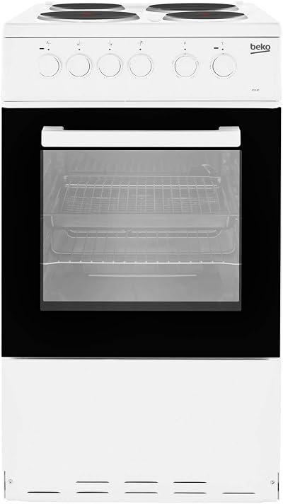 Beko KS530W 50cm Electric Cooker with Sealed Plate Hob White