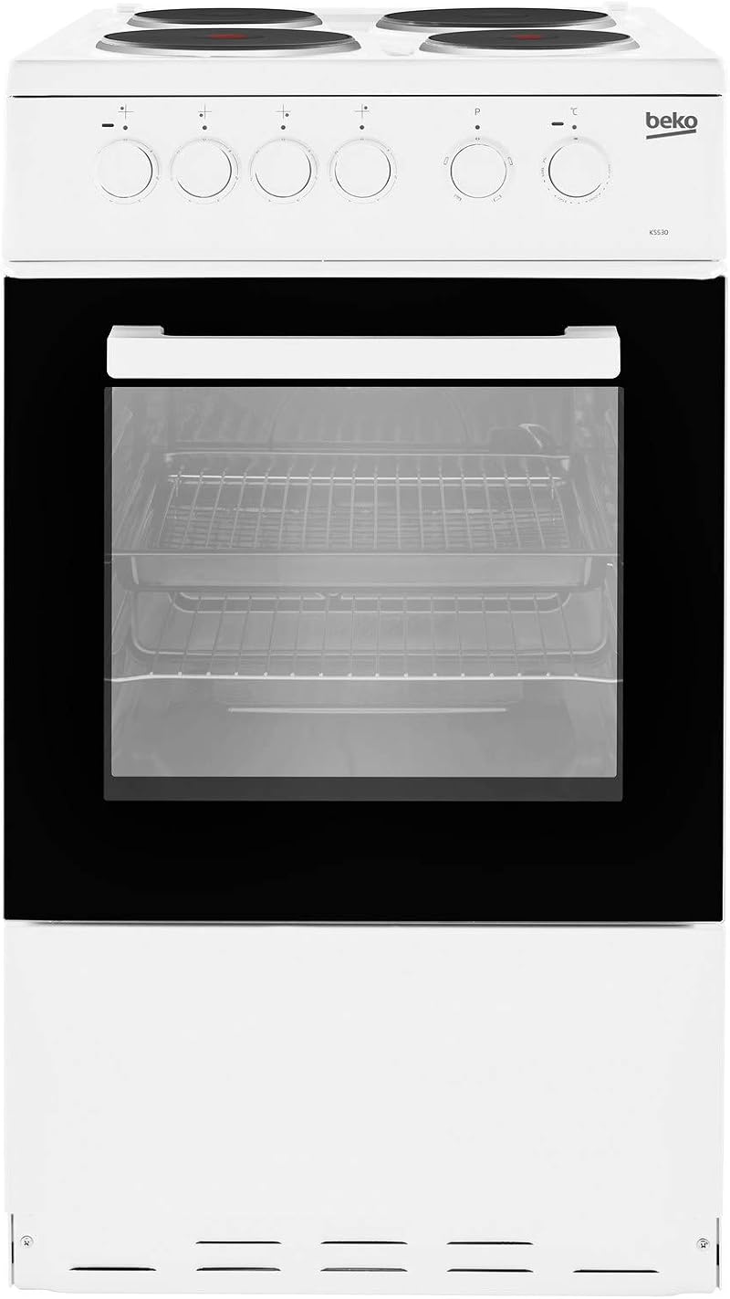 Beko KS530W 50cm Electric Cooker with Sealed Plate Hob White