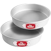 Fat Daddio's Anodized Aluminum Round Cake Pans, 2 Piece Set, 9 x 2 Inch