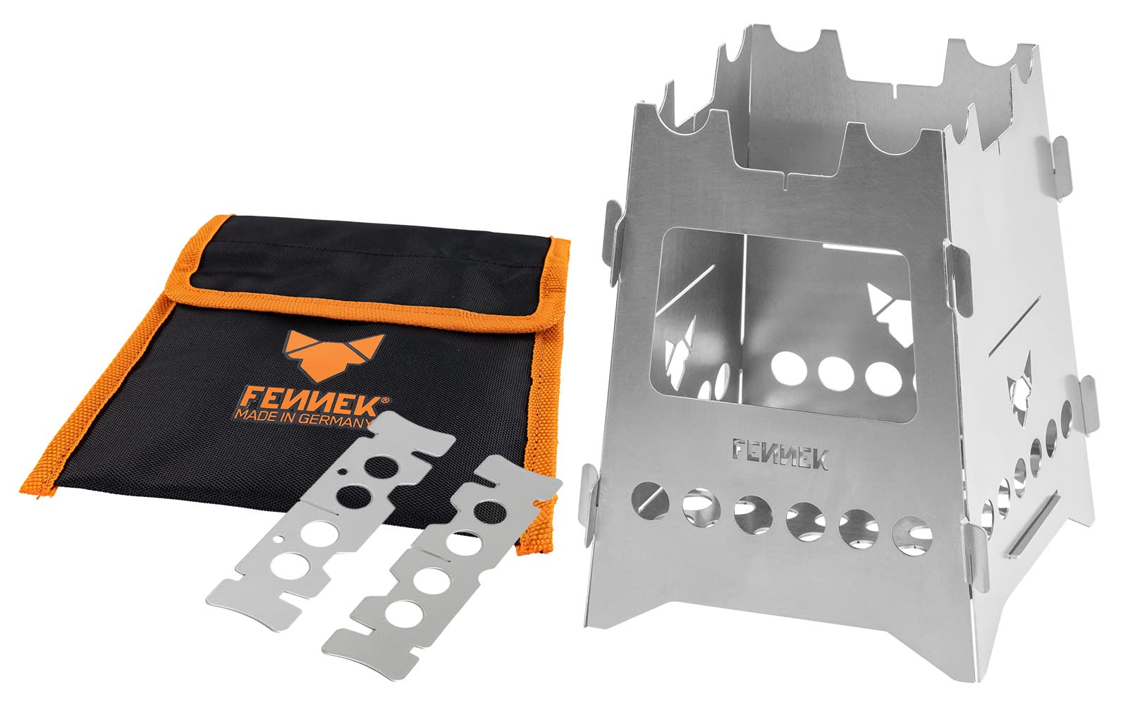 FENNEK Hobo Set, the plug-in outdoor cooker made of heat-resistant stainless steel, with extensive accessories, made in Germany