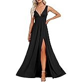 Ever-Pretty Women's V-Neck Prom Dresses Sleeveless Side Slit Formal Gown Floor Length Bridesmaid Wedding Guest Dress 0168B