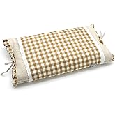 Edomi Upgrade Buckwheat Pillows for Sleeping, Neck Pillow Adjustable Buckwheat Hulls Filled with Pillow Cover Neck Support for Back and Side Sleepers (20x11 inch, Khaki)