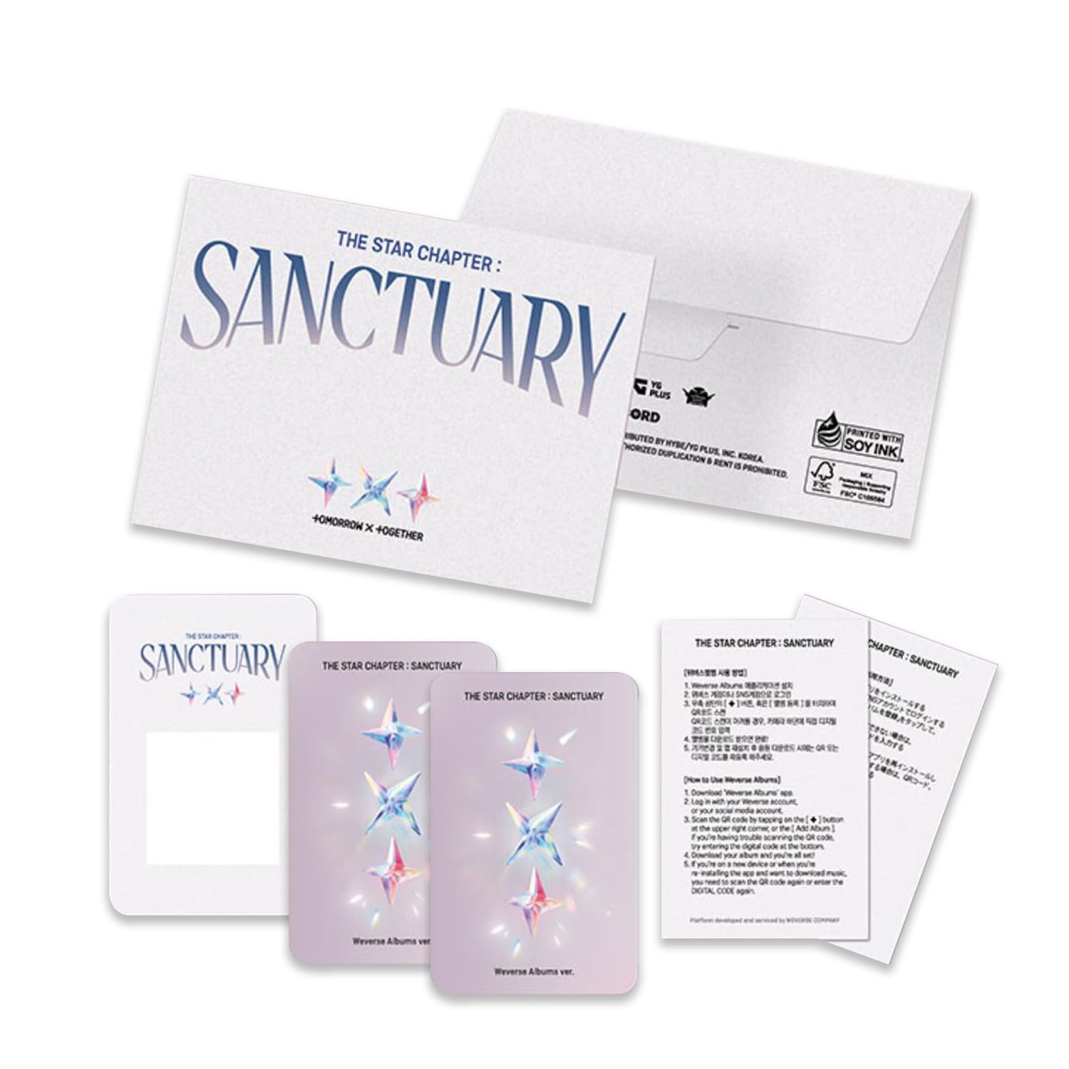 TXT - [The Star Chapter: SANCTUARY] (Weverse Albums ver. - Version A) Card Holder + User Guide + QR Card + Photo Card A + Photo Card B + 5 Extra Photocards