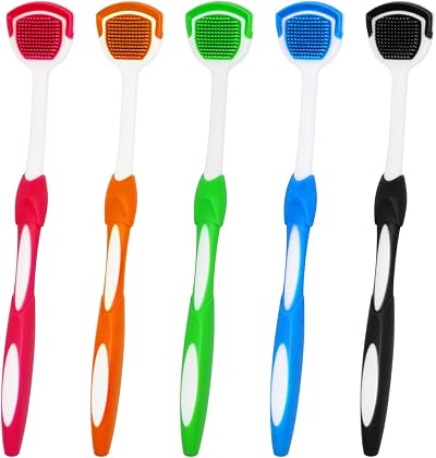 MR LION Tongue Brush & Scraper 5 Pack for Bad Breath Relief