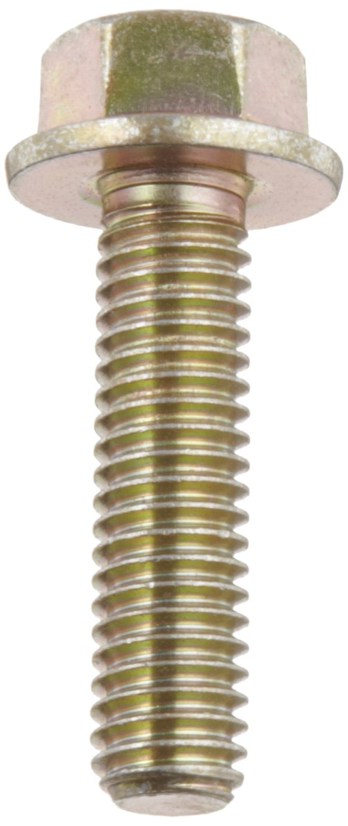 Steel Hex Bolt, Grade 8, Zinc YellowChromate Plated Finish, Flange Hex