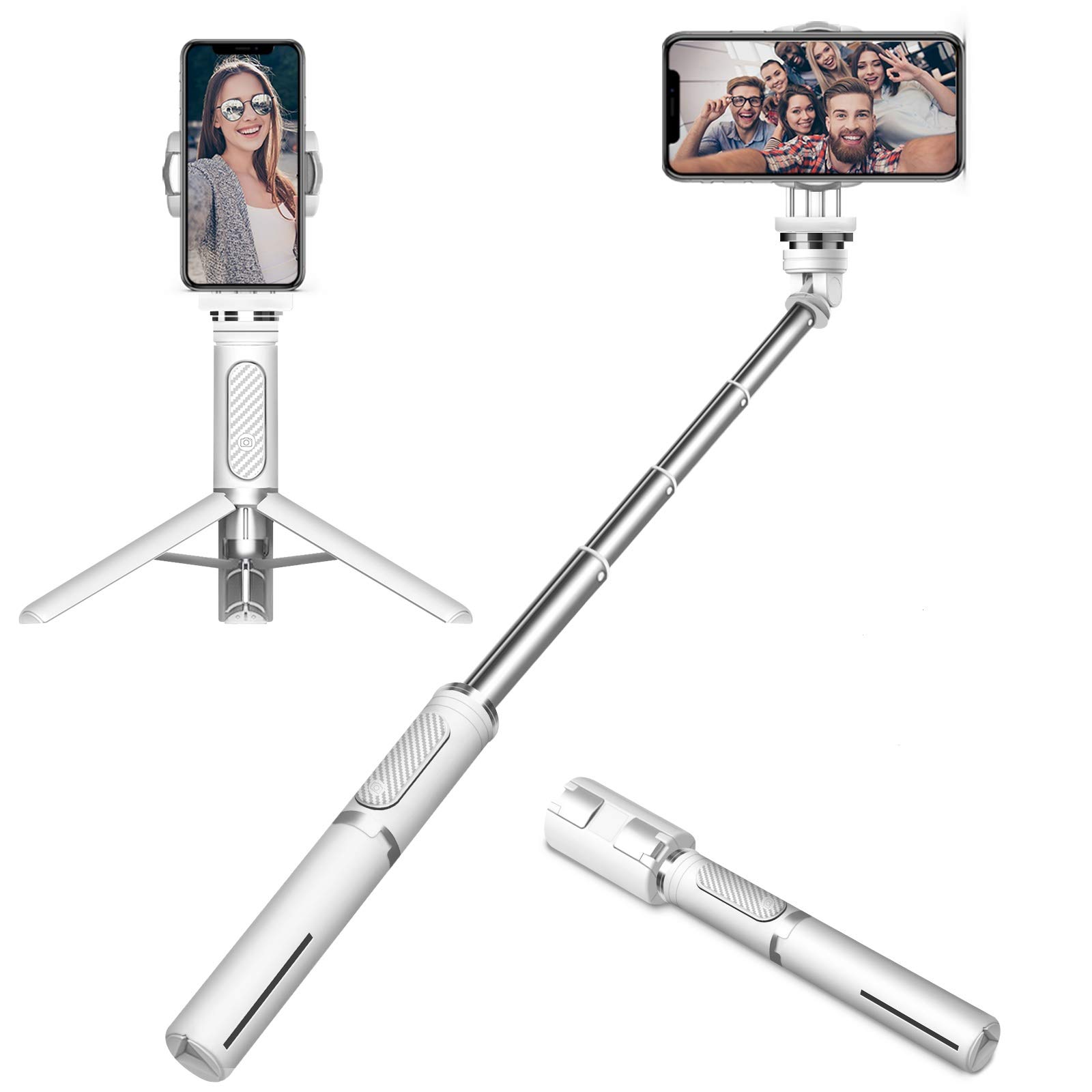 SUMGOTT Gimbal Stabilizer for Smartphone, Bluetooth Selfie Stick Tripod with Wireless Remote Control, Auto Balance/Reduce Shaking/Intelligent Gesture Control, Compatible with iPhone/Samsung/Huawei