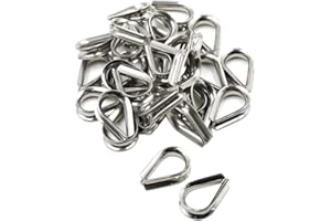 Hxchen 20Pcs M6 316 Stainless Steel Thimble for 1/4" Diameter Wire Rope