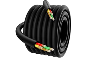 HiFind 14 AWG 4-Conductor Trailer Wire Cable 25 Ft, 4 Way Color Coded Stranded CCA Electrical Low Voltage Extension Towing Wiring Harness, Easy-Peel PVC for RV LED Light Marine, Automotive,Outdoor Use