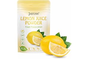 JAYUSS Lemon Juice Powder 8.82 Ounce, 100% Natural, Freeze Dried Lemon Juice, No Sugar or Additives, Great for Drinks, Smoothies, and Beverages 250g