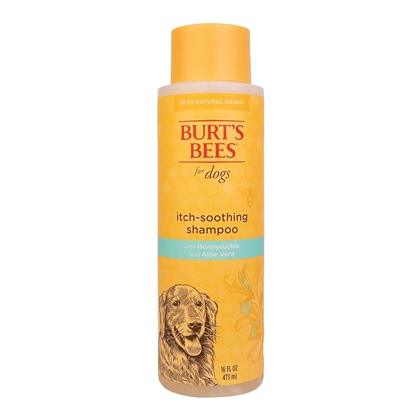 BURT’S BEES FOR PETS ITCH SOOTHING SHAMPOO WITH HONEYSUCKLE, 2PK, 95% NATURAL ORIGIN FORMULAS, DOG SHAMPOO FOR ITCHY DOGS, DOG SHAMPOO ITCHY SKIN RELIEF, 2PK, 16 OZ