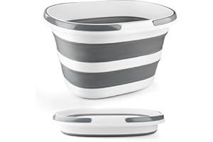 Collapsible Bucket 16L, Folding Mop Bucket for Cleaning Supplies, Portable Sink Wash Basin for Car Washing Laundry Fishing Ca