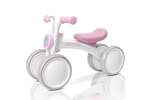 RIDYEE Baby Balance Bike 1 Year Old, Toddler Balance Bike for 2 Year Old, Learn to Control Balance, Widened Wheelbase for Stable Riding, Cool Moto Style, Perfect First Choice for 1-2 Year Olds, Pink