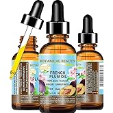 Botanical Beauty PLUM OIL French. 100% Pure Natural Virgin Unrefined Undiluted Cold Pressed Carrier Oil. For Face, Skin, Hair, Body, Lips, Nails (0.5 Fl.oz - 15 ml)