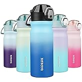 BJPKPK Water Bottle with Straw 18oz Insulated Water Bottles Reusable Stainless Steel Metal Thermal Flask with Leak Proof Lockable Lid and Carry Handle,Sky