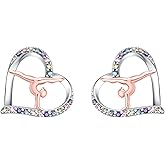 925 Sterling Silver Gymnastics Stud Earrings Hypoallergenic Gymnastics Gifts Jewelry for Gymnast Women