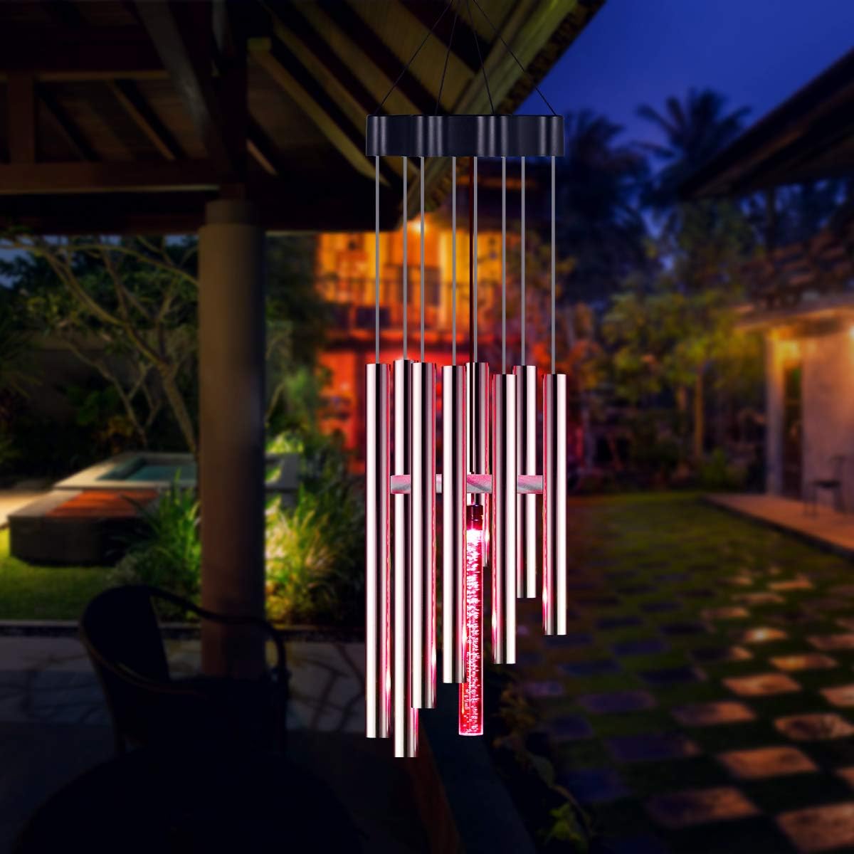 Kearui Solar Wind Chimes Light, Color-Changing Wind Chimes Outdoor, for Christmas Home Decor Gift, Patio Lights for Yard Housewarming Home Party Garden Decoration : Garden & Outdoor