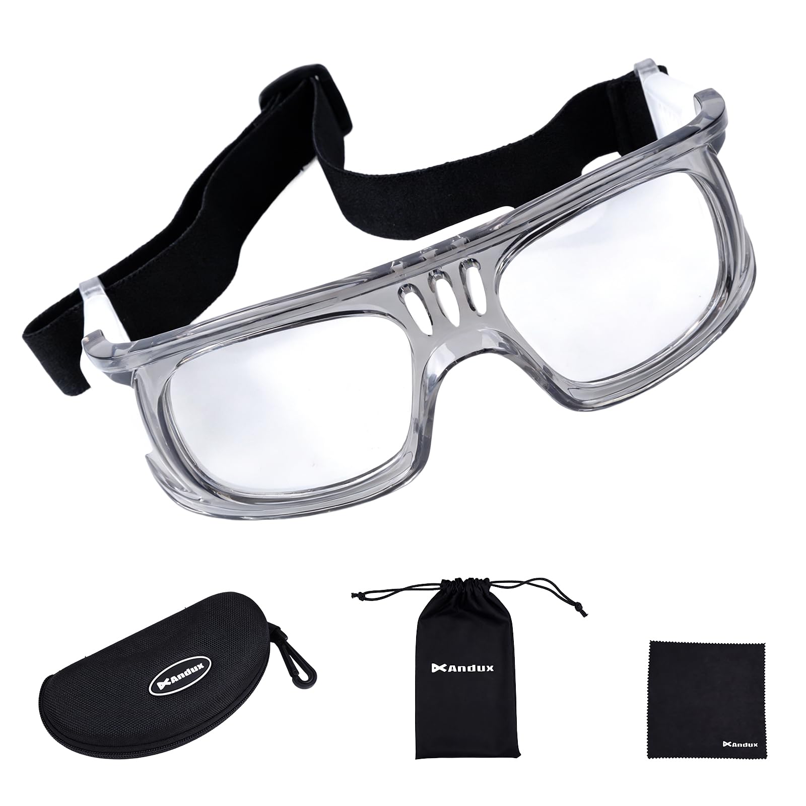 Andux Basketball Football Sports Glasses Eye Glasses Safety Glasses LQYJ-01 (Grey)