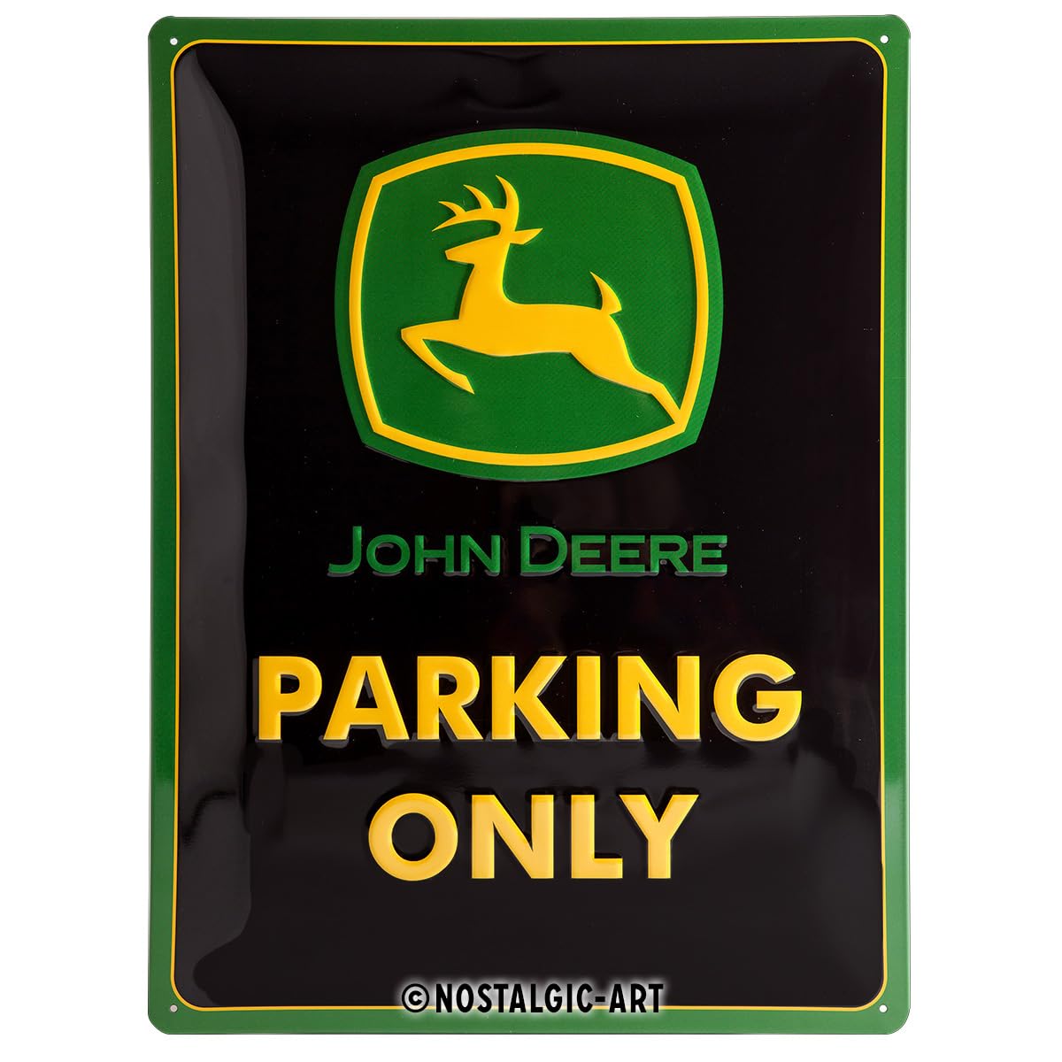 Nostalgic-Art Retro Tin Sign – John Deere Parking Only – Gift idea for tractor fans, Metal Plaque, Vintage design for wall decoration, 30 x 40 cm