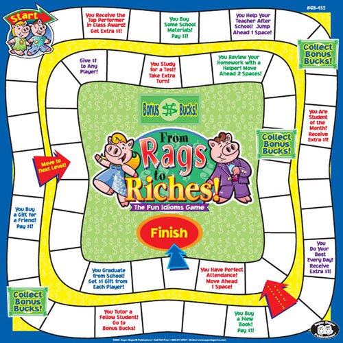 From Rags to Riches Idioms Board Game Super Duper Educational