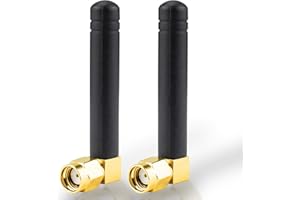 BOOBRIE RP-SMA Mini 2.4GHz 5.8GHz WiFi Antenna 2DBi Dual Band Wireless WiFi Antenna Right Angle Small PC WiFi Antenna RP-SMA Male Connector Omni-Directional Mini WiFi Aerial Signal Booster Pack of 2